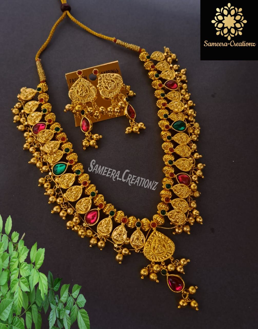 Micropolish Premium Quality Laxmi Saaj with Earring.