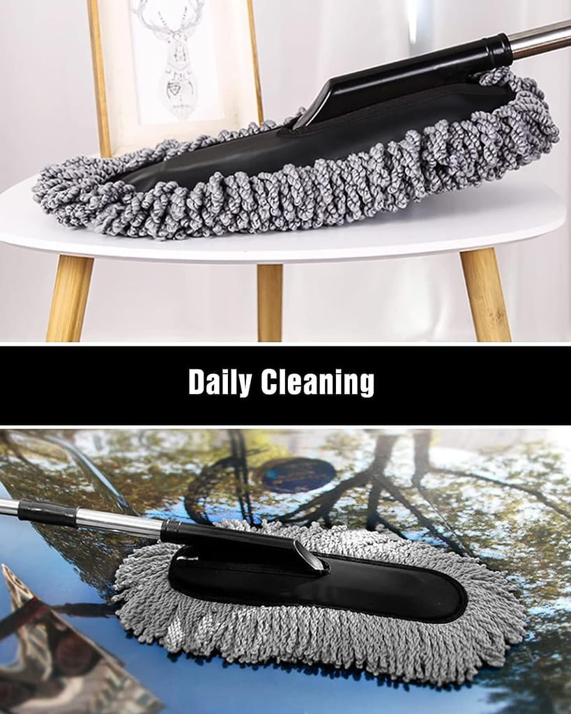 Long Handle Car wash mop duster car brush car duster car mop dust sweeping telescopic handle soft bristle wax brush.