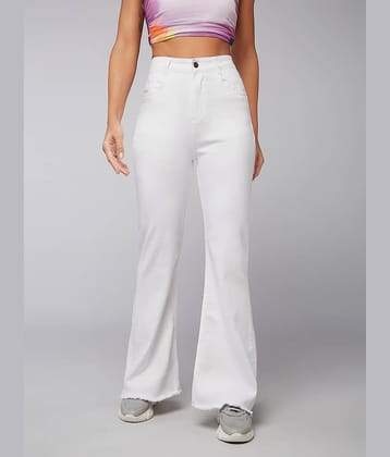 Dolce Crudo - White Denim Bootcut Women's Jeans ( Pack of 1 )