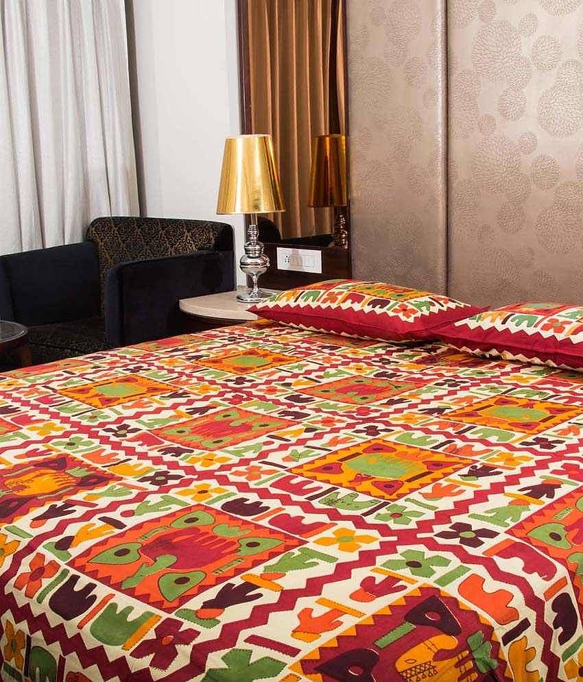 Uniqchoice Cotton Double Bedsheet ( Multi )