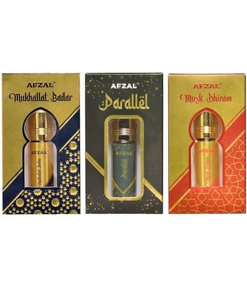 AFZAL MUKHALLAT BADAR PARALLEL MUSK DHIRAM 6ML ATTAR ROLL ON PK3
