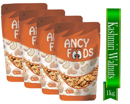 Ancy Kashmiri Walnut Kernels 1000 Grams (250 Grams X 4) โ Akhrotgiri | Rich in Proteins and Antioxidants โ Supports Brain Health , Enhances Memory, Boosts Mood, Supports Heart Function, Impro Ancy Kashmiri Walnut Kernels 1000 Grams (250 Grams X 4) โ Akhrotgiri | Rich in Proteins and Antioxidants โ Supports Brain Health , Enhances Memory, Boosts Mood, Supports Heart Function, Impro