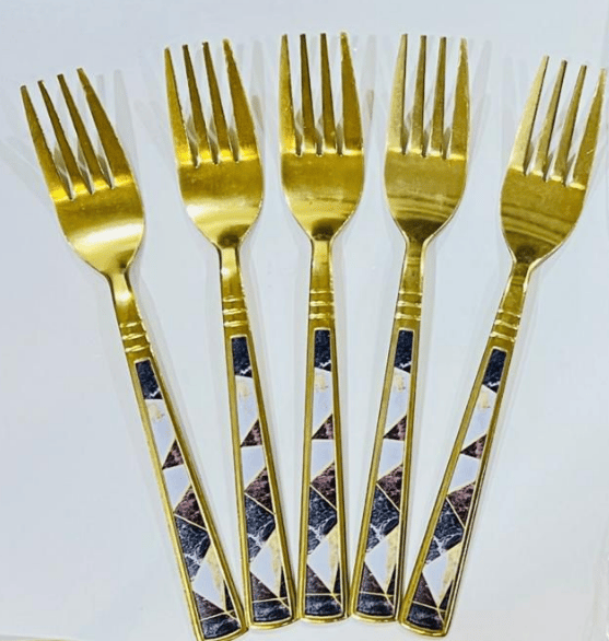 Appetizer/Salad/Dessert Fork Set, Harper Design by Godinger- Gold - Set of 6