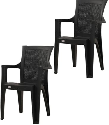 Supreme Furniture Element High Back Chair - Comfortable Living Room, Study, or Office Chair with Back Support and Armrests - Plastic Chair for Home, Balcony, or Garden.