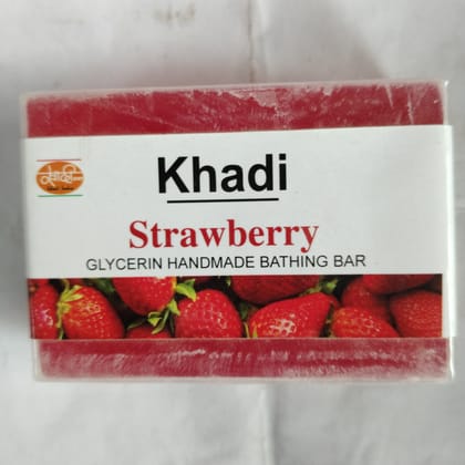 Khadi Strawberry Glycerin handmade bathing bar 