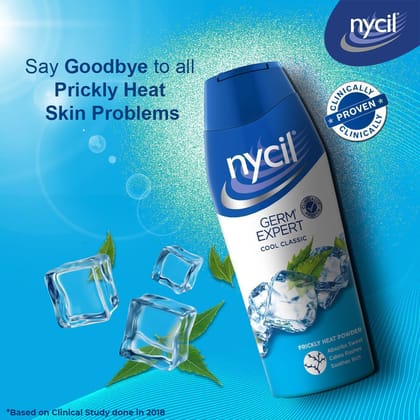 Nycil Cool Classic Prickly Heat Talcum Powder, Pack Of 50Gm, Blue