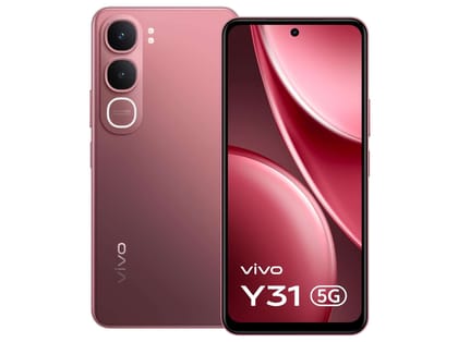 Vivo Y31 5G (6GB RAM, 128GB) Sleek Design, Fast Performance & Long-Lasting Battery  - Rose Red