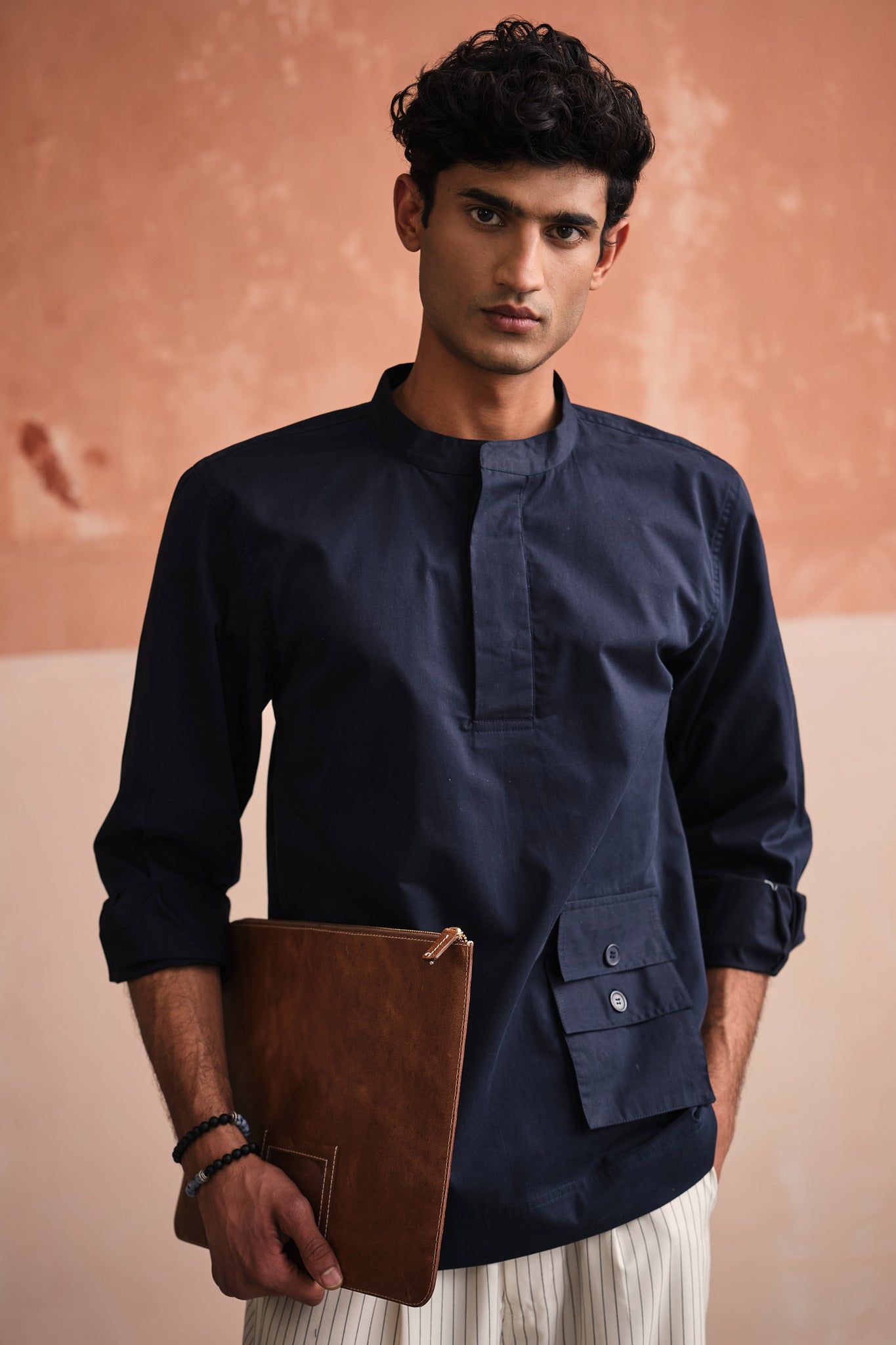 YOKO TAILORED SHIRT- NAVY-XS
