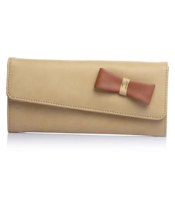 Fostelo Beige Faux Leather Box Clutch - Beige