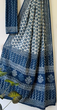Mul cotton sarees Bandblock bagru print |