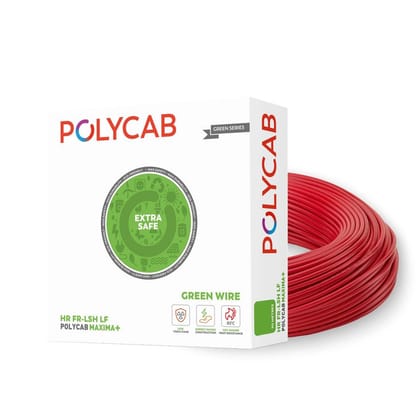 Polycab Maxima plus 90m, 6sqmm Eco-Friendly Greenwire PVC Insulated Copper Cable for Domestic & Industrial Connections Electric Wire(Red)