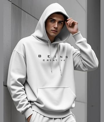 ENITOR Fleece Hooded Men's Sweatshirt - White ( Pack of 1 )