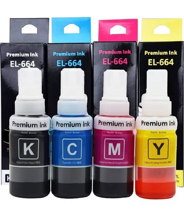 TEQUO 664 For L210 Multicolor Pack of 4 Cartridge for L220/ L550/ L355/ L110/ L210/ L300/ L360/ L350/ L380/ L100/ L200/ L565/ L555/ L130/ L1300 and more.