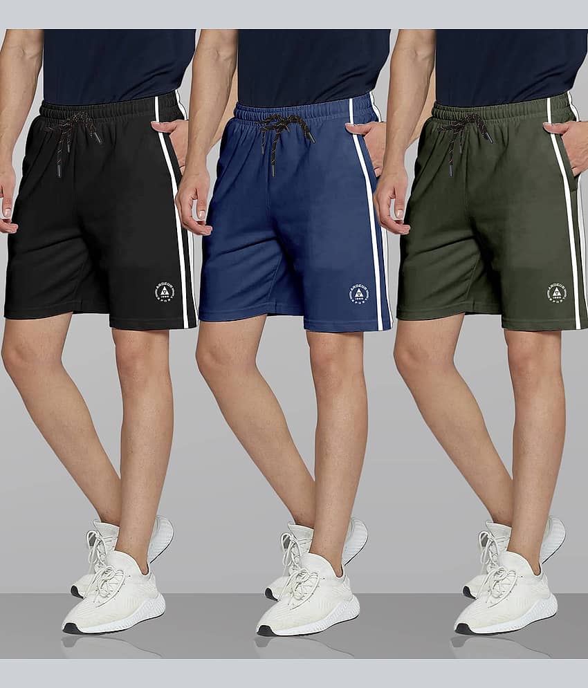 Ardeur Multi Cotton Blend Men's Shorts ( Pack of 3 )