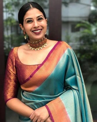 Zari Work Silk Saree With Blouse Piece