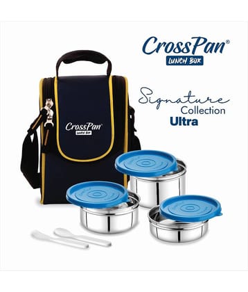 CrossPan 3 Container Signature Ultra Stainless Steel Lunch Box 3 - Container ( Pack of 1 )