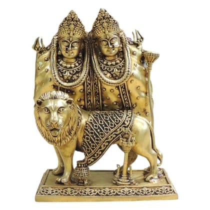 Brass Chamunda Devi Idol Statue for Home Temple & Pooja Room, Height : 6 Inch (BSMAS1933 F)