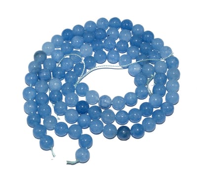 Blue Onyx Natural Semi Precious Beads For Jewelry Making 1 String of 48 Pcs (8 MM) , SEP-858-1 String 48 Pcs / 8 MM