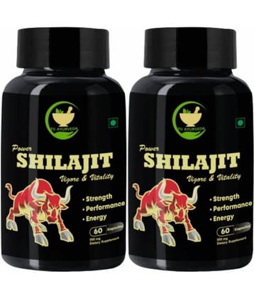 FIJ AYURVEDA Power Shilajit  Extract Capsule for Men & Women - 500mg 60 Capsules (Shilajit Pk 2)