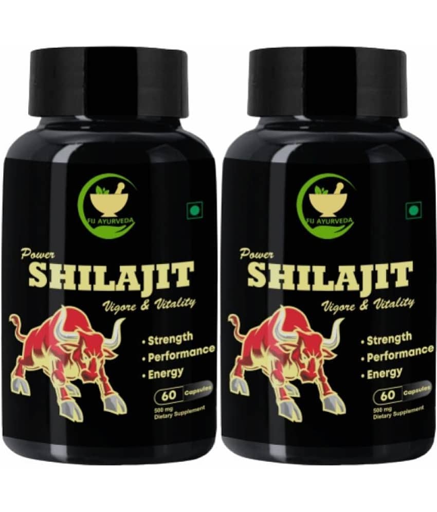 FIJ AYURVEDA Power Shilajit  Extract Capsule for Men & Women - 500mg 60 Capsules (Shilajit Pk 2)
