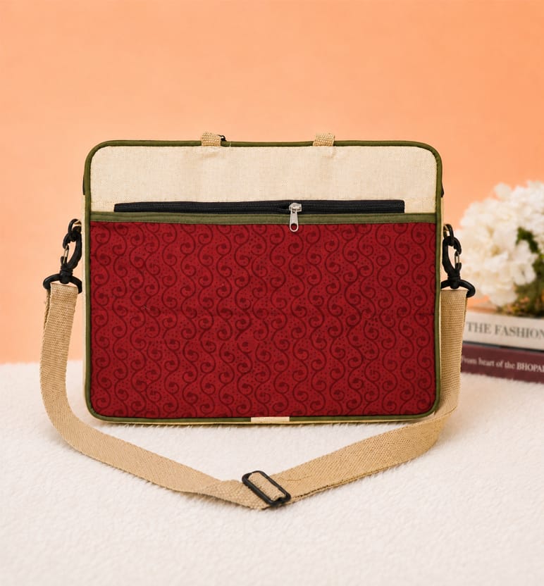 Handcrafted Jute Blockprinted Small Handbag