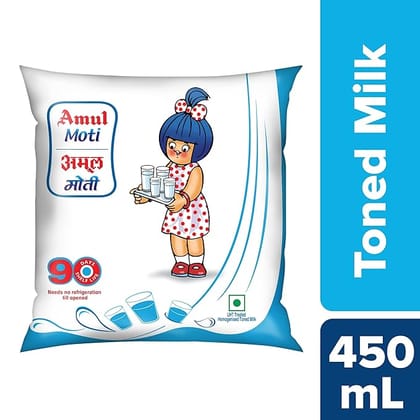 Amul Moti Homogenised Toned Milk 450 ml
