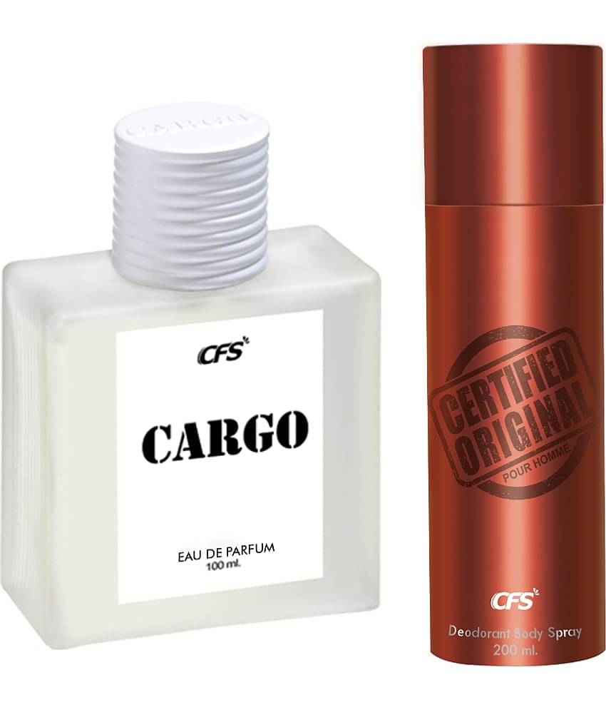 CFS Cargo White EDP Long Lasting Perfume & Certified Brown Deodorant Body Spray