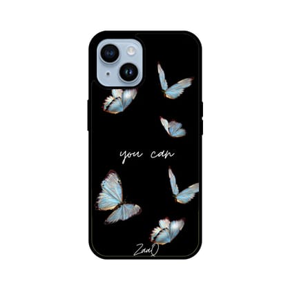 Black Delicate Phase ZaaQ Premium Glass Case for iPhones  Style Meets Protection  Apple iPhone 14
