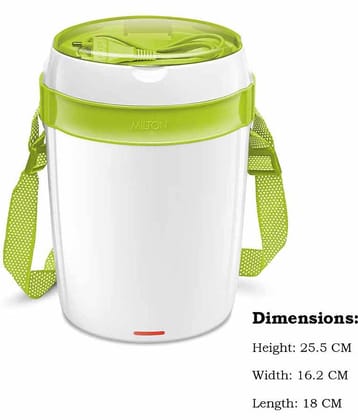 Milton Futron Stainless Steel Electric Lunch Box 4 Containers 360 ml Green