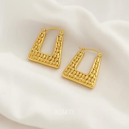 Golden Glamorous Love Hoops Earrings