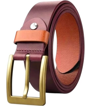 Loopa - Brown 100% Leather Men's Formal Belt ( Pack of 1 )