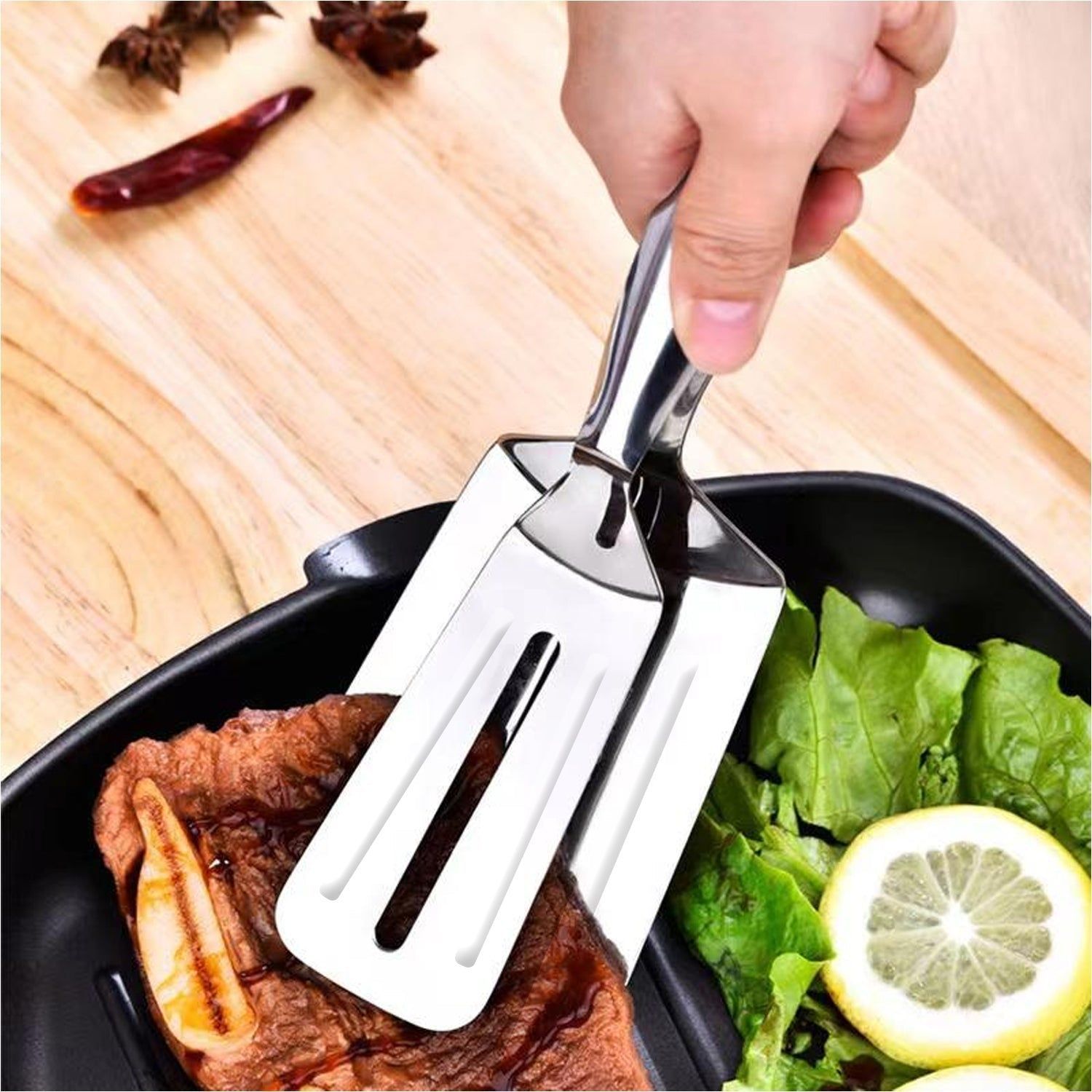 Multifunction Stainless Steel Cooking & BBQ Tongs
