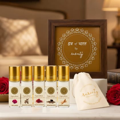 Rareity Box Set of 5 Ittar | Collection of 5 Captivating Aromas | Alcohol-Free Natural Ittars | Ideal Gift Set for Men & Women | Long-Lasting Fragrance Rareity Box Set of 5 Ittar | Collection of 5 Captivating Aromas | Alcohol-Free Natural Ittars | Ideal Gift Set for Men & Women | Long-Lasting Fragrance