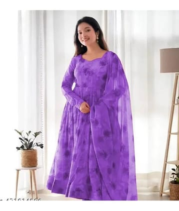 BHAGVATI ENTERPRISE Purple A-line Crepe Women's Stitched Ethnic Gown ( Pack of 1 )