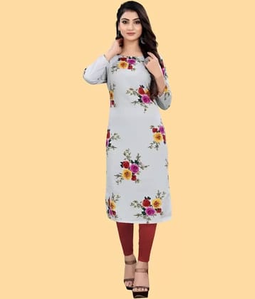 AK FASHION MALL Pack of 1 Crepe Printed Straight Women's Kurti - ( Multicolor )