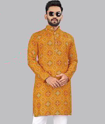 allan peter Navy Blue Cotton Men's Regular Kurta ( Pack of 1 )