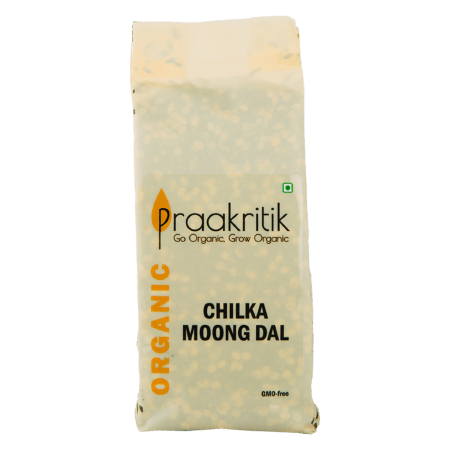 Praakritik Organic Chilka Hara Moong 500 G