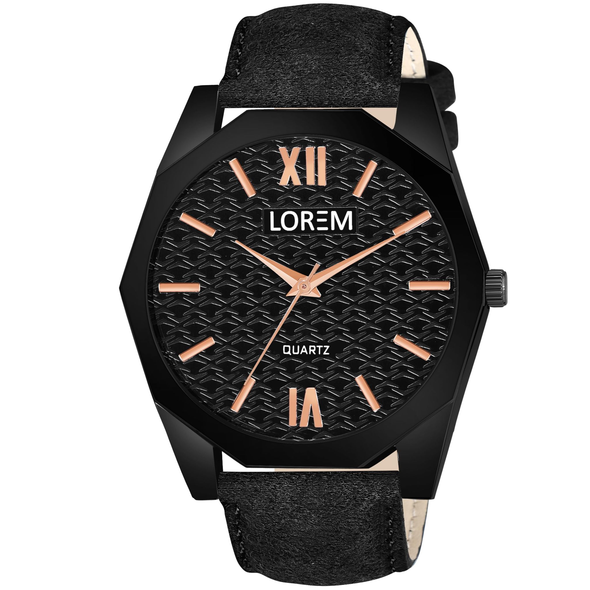 LOREM 3D Embossed Dial Analog Watch for Men