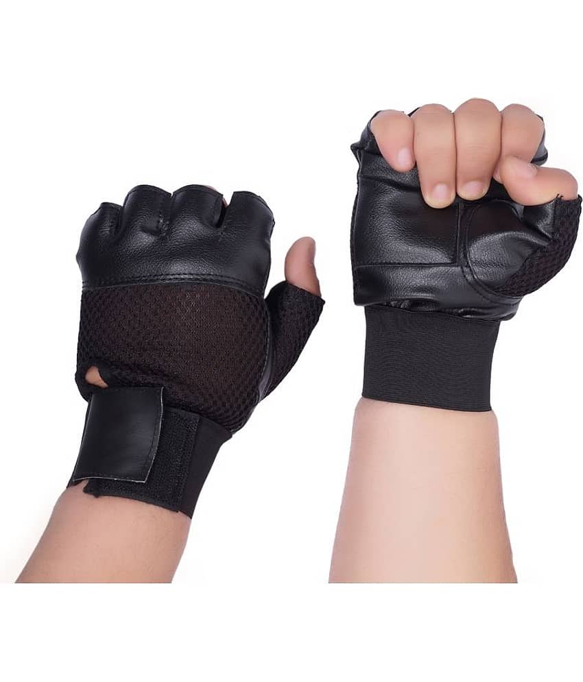 Dee Mannequin Leather Gym Gloves  ( BLACK )