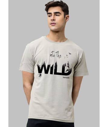 Leotude Men Cotton Blend Regular Fit Printed T-Shirt ( Grey )