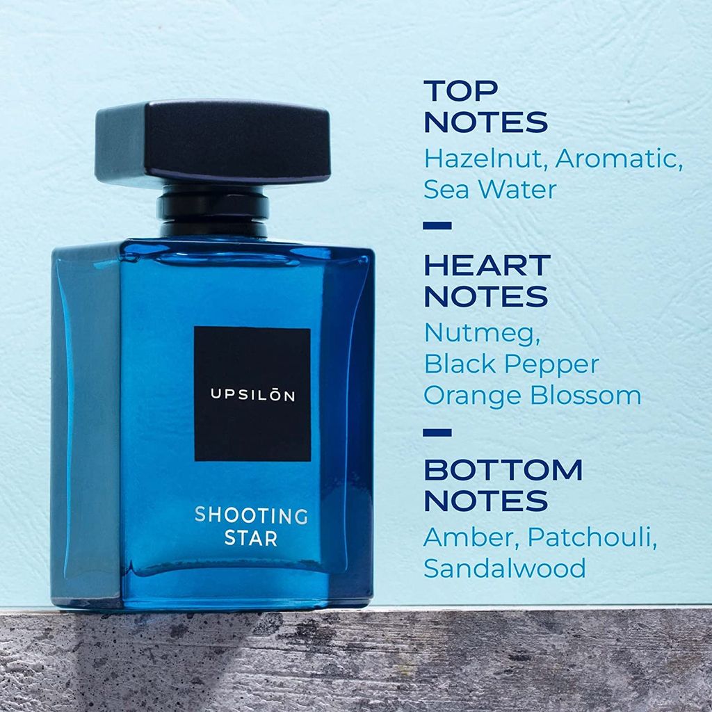 UPSILON Combo of Shooting Star & Golden Sand Eau De Parfum Premium Long Lasting Fresh & Powerful Fragrance Spray Travel Friendly Luxury Parfum Scent | Men’s Perfume | Each 100ml - Pack Of 2