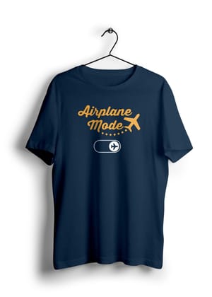 Airplane Mode ON Half Sleeve T-Shirt-Navy Blue / L