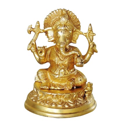Brass Showpiece Ganesh Ji God Idol Statue (BSMAS1040 G)