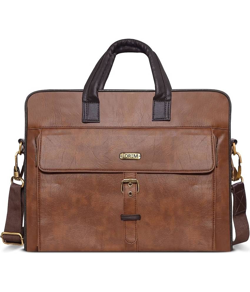 Lorem Tan Faux Leather Folio