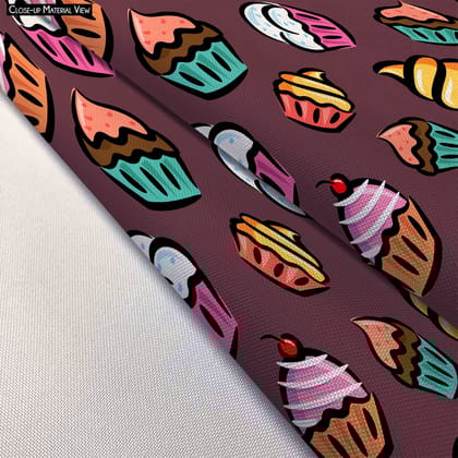 ArtzFolio Cupcake D1 Apron | Adjustable, Free Size & Waist Tiebacks-Poly Cotton / Neck to Knee; Kids Size; 14x21inch (35.6x53.3cms)