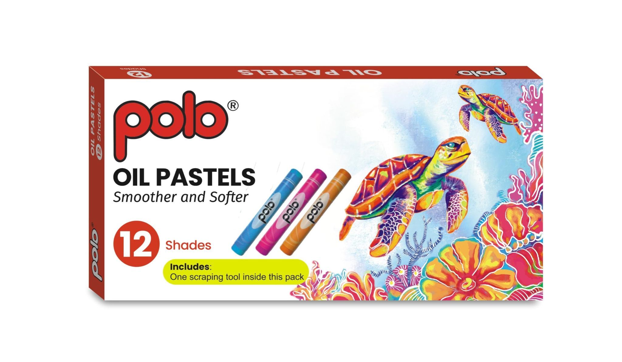 polo Oil Pastel Set Pack of 3 | 12 Rich & Vibrant Shades | Smooth Blending & Non-Toxic | Ideal for Drawing, Sketching & Art Projects | Multi-Colored