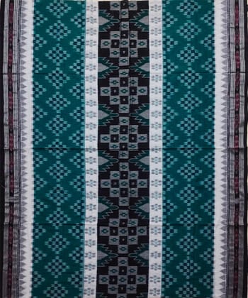 Green black colour handwoven cotton saree Green black colour handwoven cotton saree