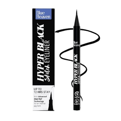 Blue Heaven Hyper Black Sketch Eyeliner Pen|Upto 12hr Stay with Matte Finish|Waterproof & Smudge Proof |One Stroke Easy Application|With Advanced Steel Ball Technology Blue Heaven Hyper Black Sketch Eyeliner Pen|Upto 12hr Stay with Matte Finish|Waterproo