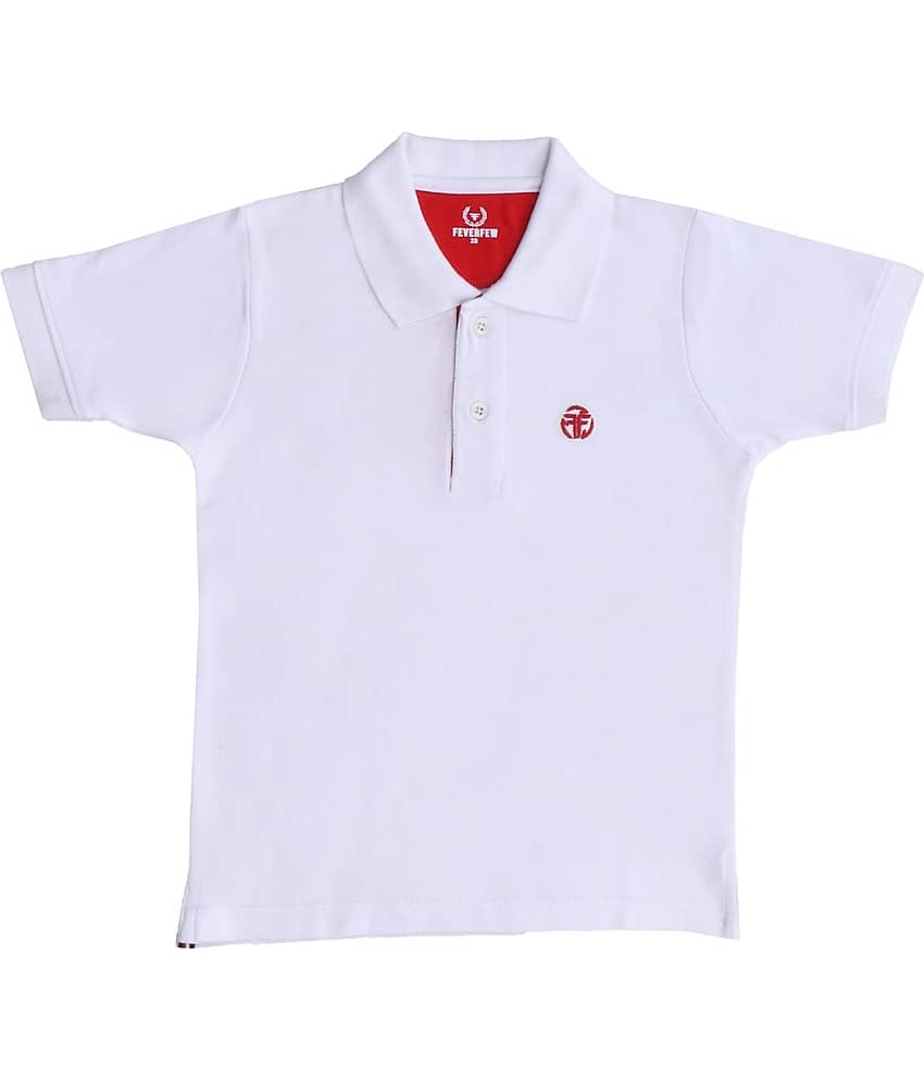 FEVERFEW Pack of 1 Boys Cotton Blend T-Shirt ( White )