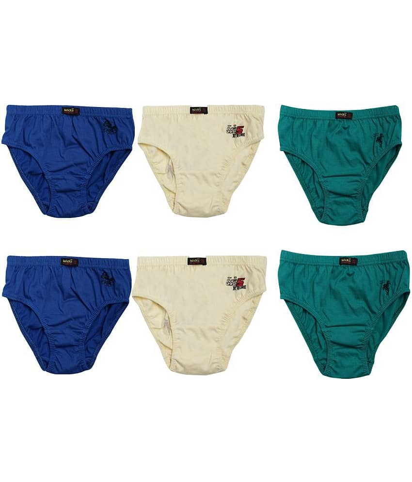 Kids Care Pack of 6 Boys Cotton Briefs ( Multi Color )
